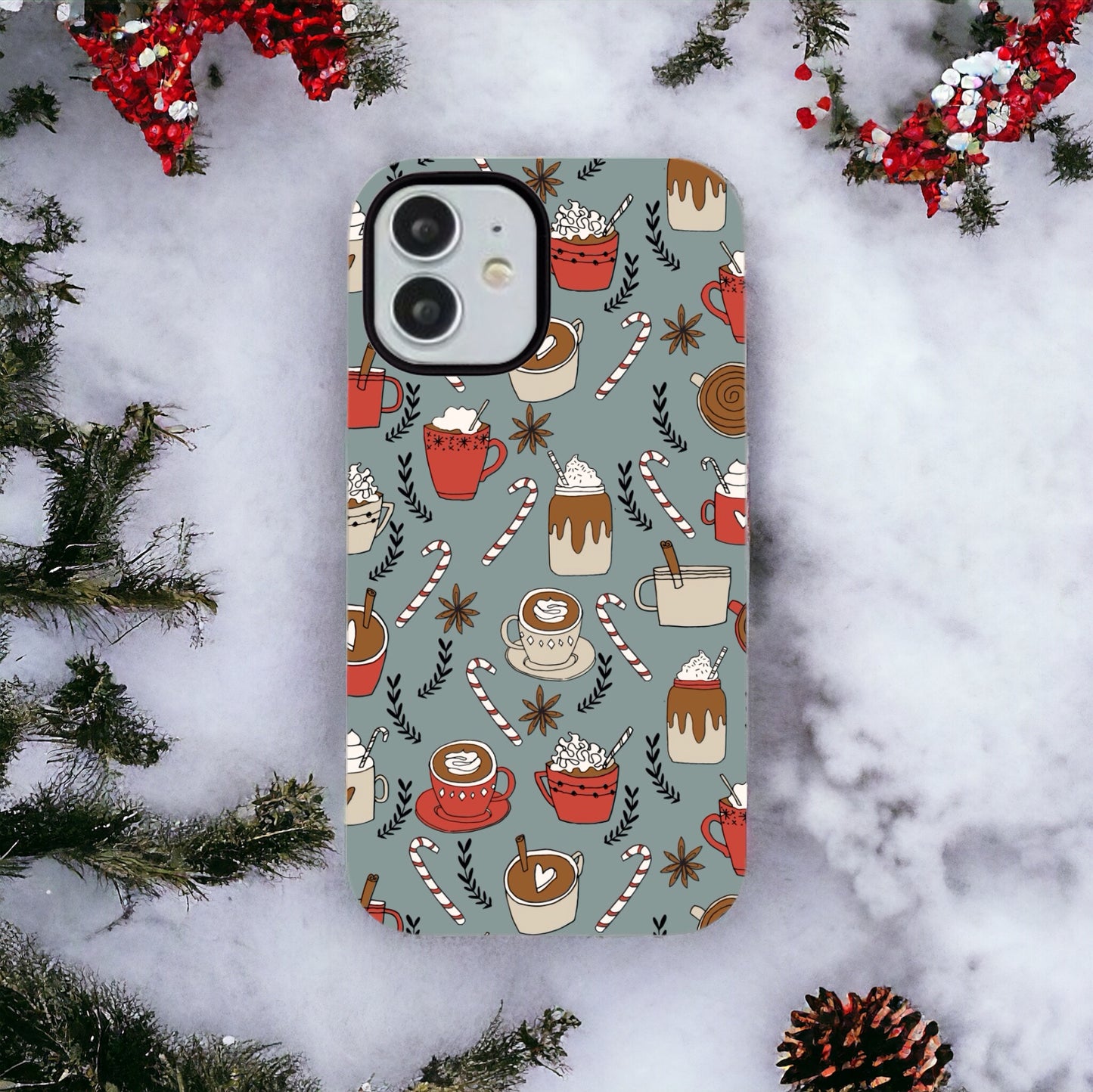 Christmas Cups - Green Phone Case